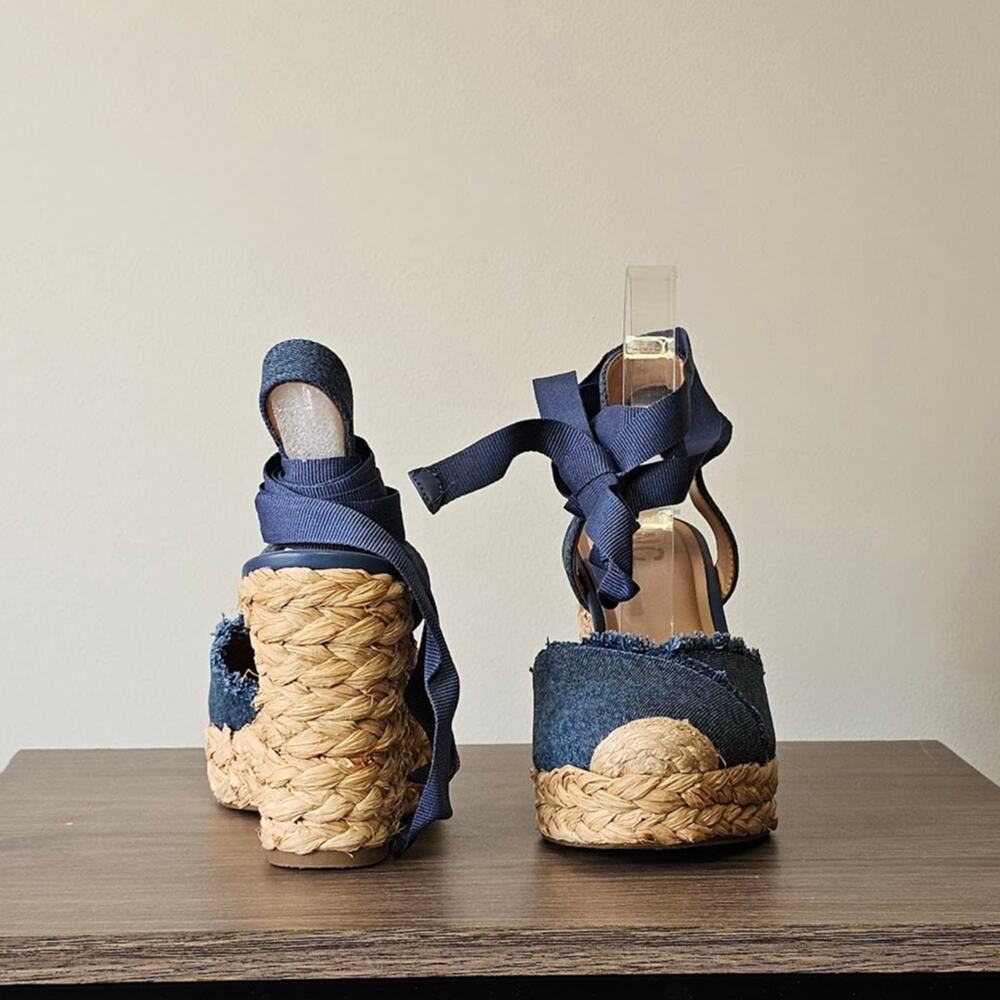 INC International Concepts Women's Espadrille Denim Wedges Size 7.5 Denim NWT - Picture 5 of 7